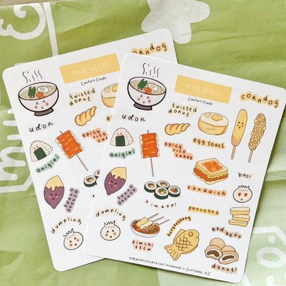 Asian Comfort Foods Sticker Sheet | Milky & Co. Studios (AZ)