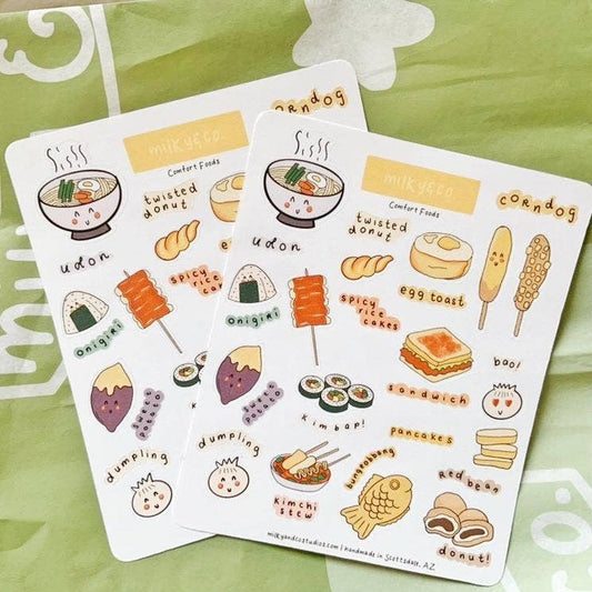 Asian Comfort Foods Sticker Sheet | Milky & Co. Studios (AZ)