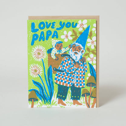 Love You Papa Gnome Letterpress Greeting Card | Phoebe Wahl (WA)