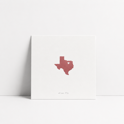 Heart of Texas Letterpress Print | We Are 1976 (TX)