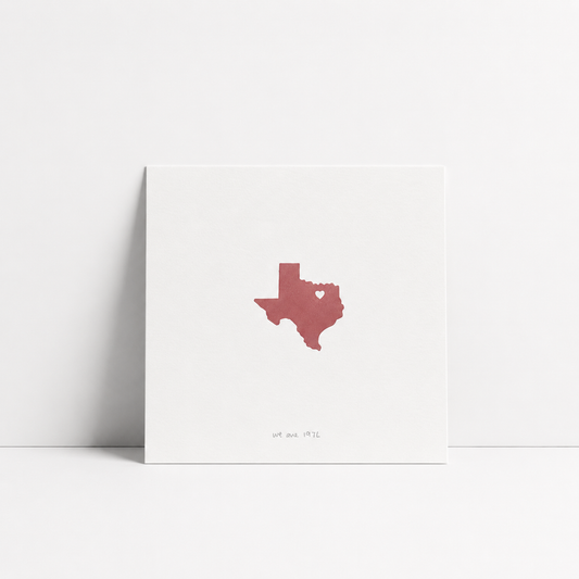 Heart of Texas Letterpress Print | We Are 1976 (TX)