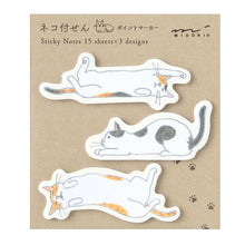 Load image into Gallery viewer, Stretching Cats Sticky Notes Set | Midori (Japan)
