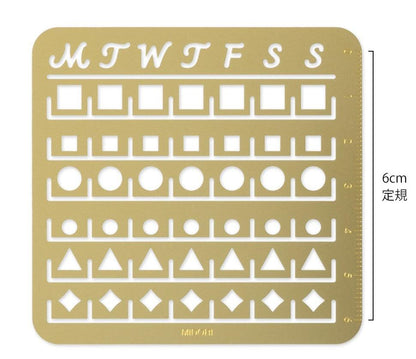 Brass Monthly Block Calendar Template| Medium | Midori (Japan)