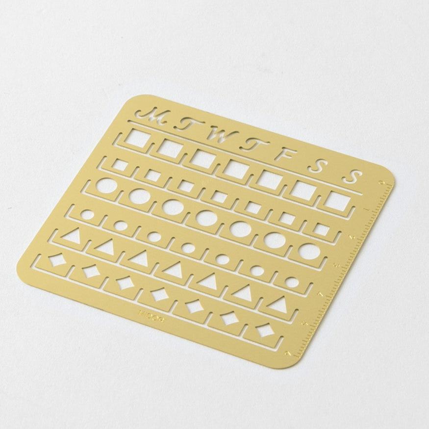 Brass Monthly Block Calendar Template| Medium | Midori (Japan)