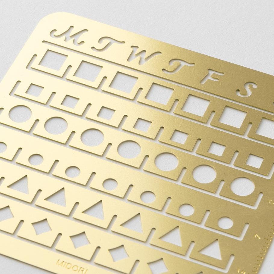 Brass Monthly Block Calendar Template| Medium | Midori (Japan)