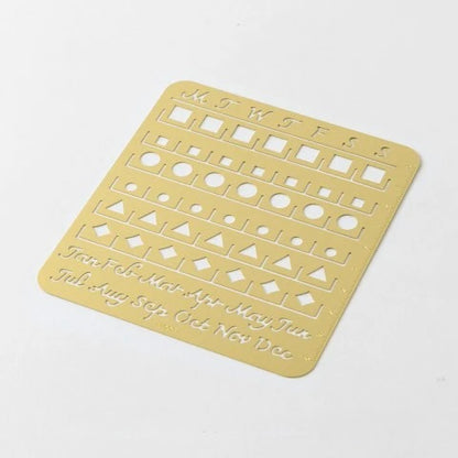 Brass Monthly Block Calendar Template| Large | Midori (Japan)