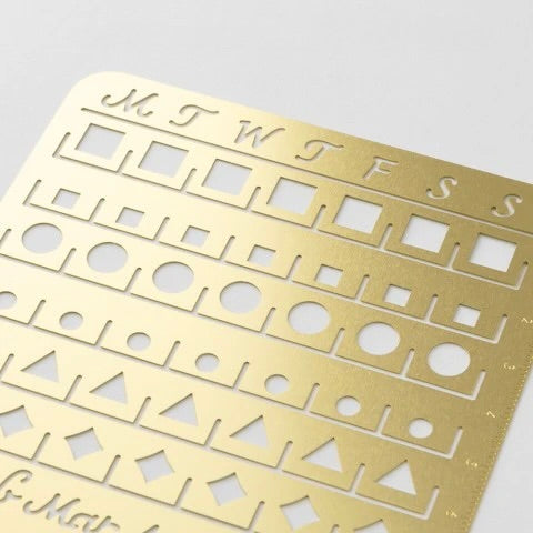 Brass Monthly Block Calendar Template| Large | Midori (Japan)