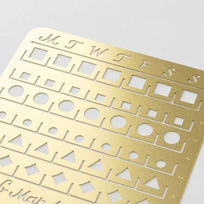 Brass Monthly Block Calendar Template| Large | Midori (Japan)