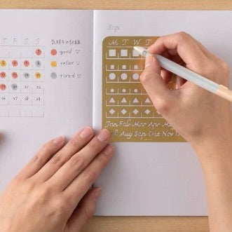 Brass Monthly Block Calendar Template| Large | Midori (Japan)