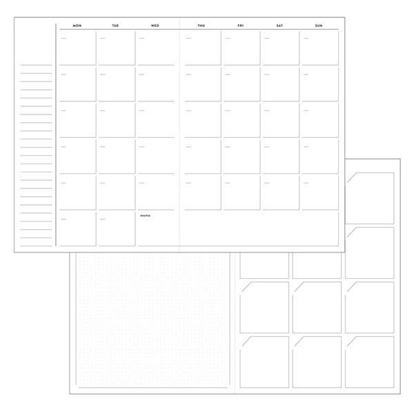 Day Free Weekly Log Diary | Grayish Blue | Mark's Inc (Japan)