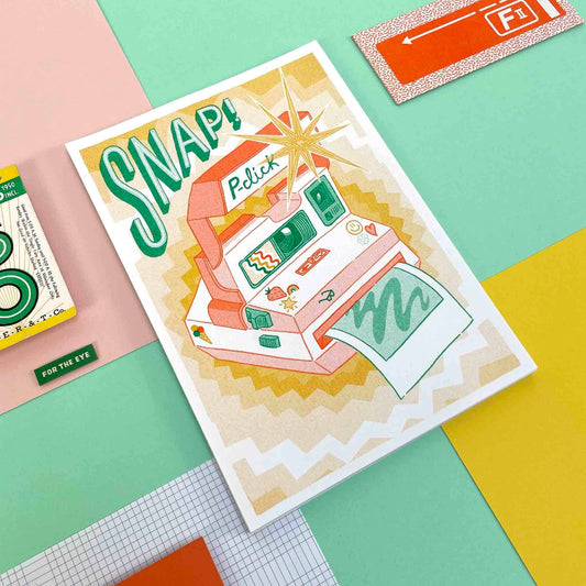 A5 Snap! Polaroid Camera Risograph Print | Jacqueline Colley (UK)