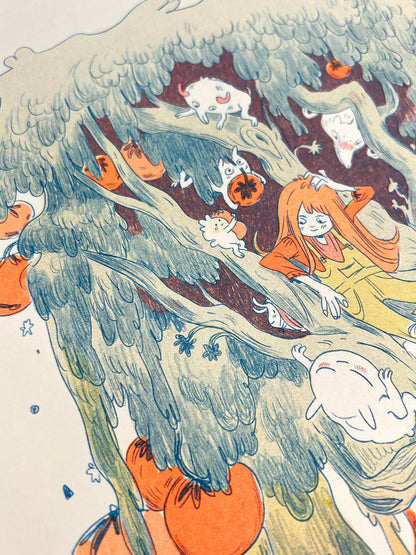Magical Orange Tree Riso Print | Natalie Andrewson (CA)