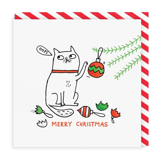 Oops Cat Merry Christmas Greeting Card | Gemma Correll (UK)