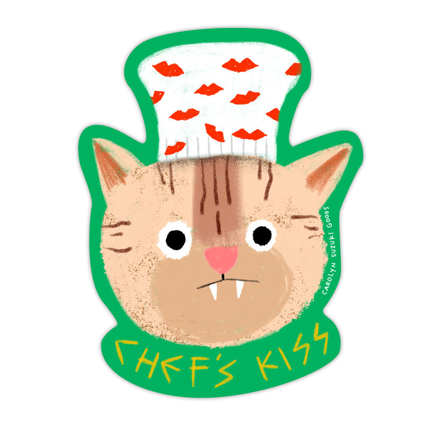 Chef’s Kiss Die Cut Sticker | Carolyn Suzuki (CA)