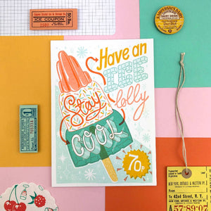 Stay Cool Lollipop A5 Risograph Print | Jacqueline Colley (UK)