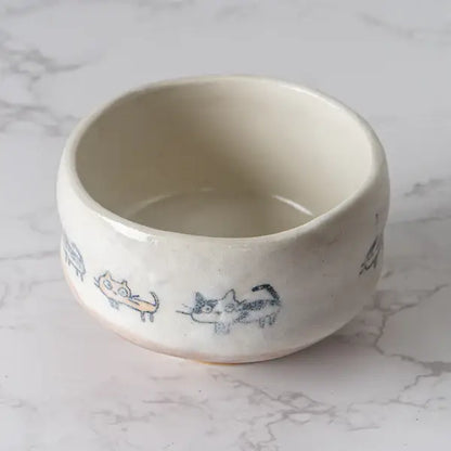Neko Cats Porcelain Mini Matcha Bowl | Japan