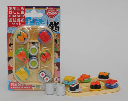 Revolving Sushi Eraser Set | IWAKO (Japan)