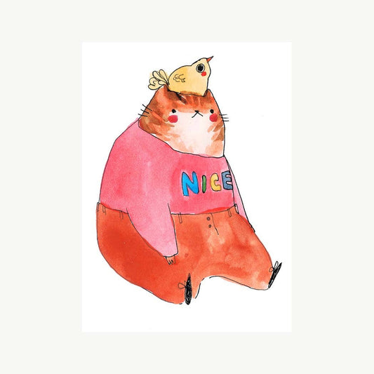 Nice Cat Art Print | Rebekah Evans (NC)