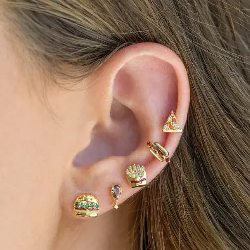 Snack Pack Stud Earrings | Burger and Fries | Christine Jehlickova (ONT)