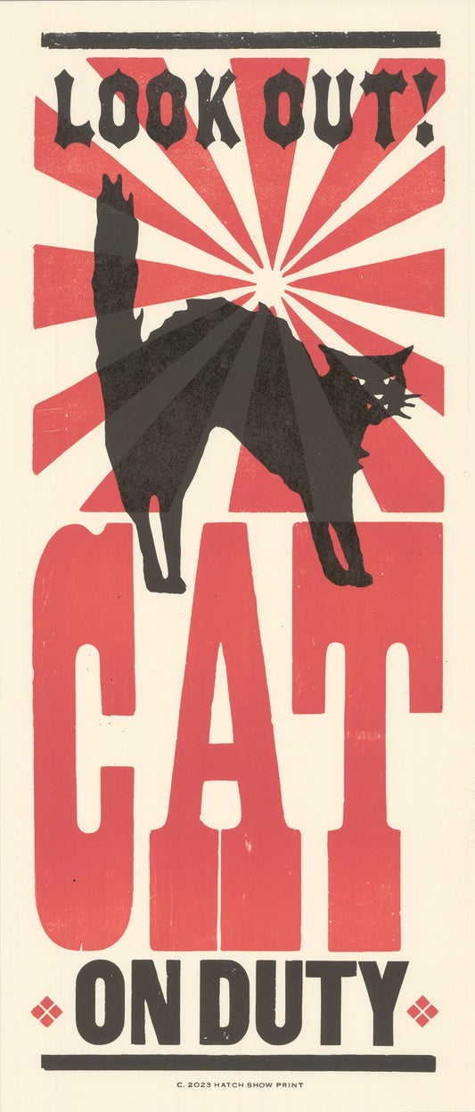 Cat On Duty Letterpress Print | Hatch Shop Prints (TN)
