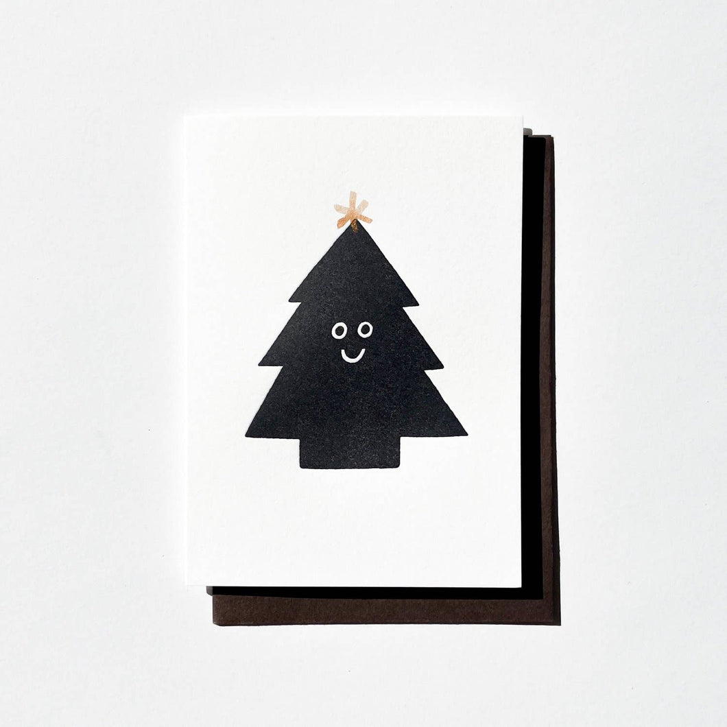 Holiday Black Tree Letterpress Holiday Card | Oitama (CA)