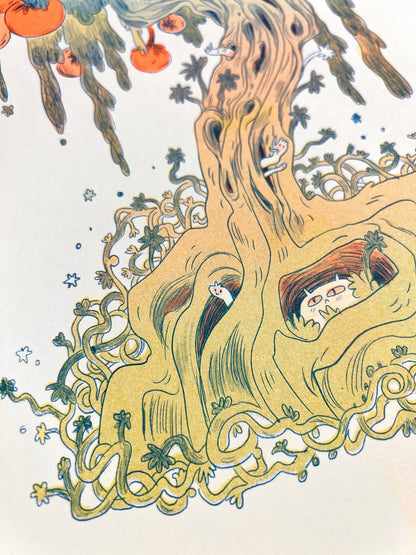Magical Orange Tree Riso Print | Natalie Andrewson (CA)