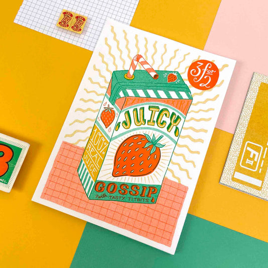 A5 Juicy Gossip Risograph Print | Jacqueline Colley (UK)