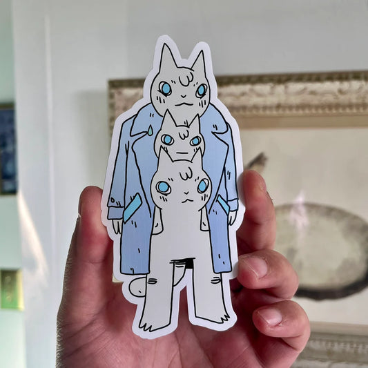 3 Cats Share a Suit Vinyl Sticker | Deth P. Sun (CA)