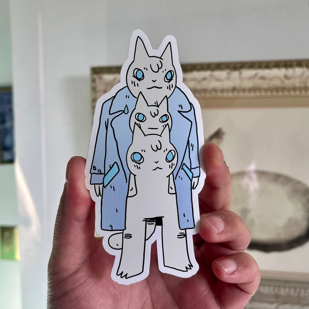 3 Cats Share a Suit Vinyl Sticker | Deth P. Sun (CA)
