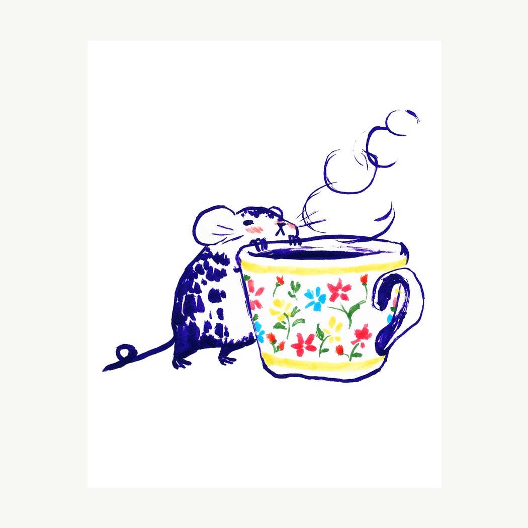 Mouse & Teacup Art Print | Rebekah Evans (NC)