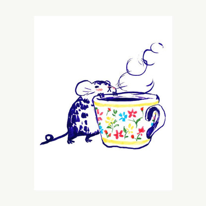 Mouse & Teacup Art Print | Rebekah Evans (NC)
