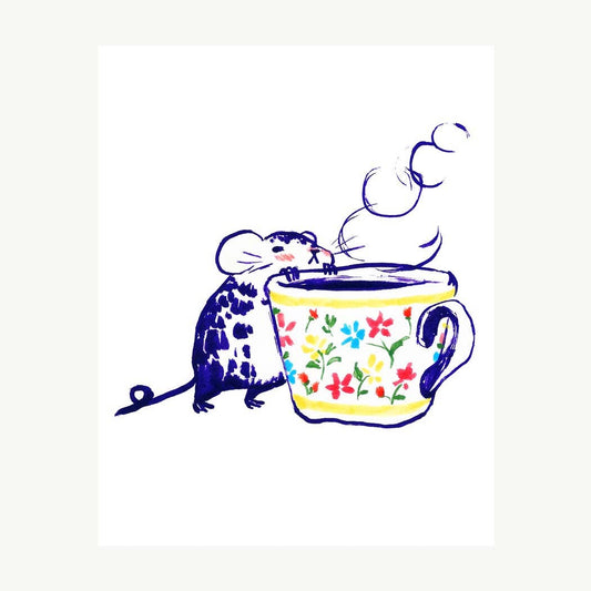 Mouse & Teacup Art Print | Rebekah Evans (NC)