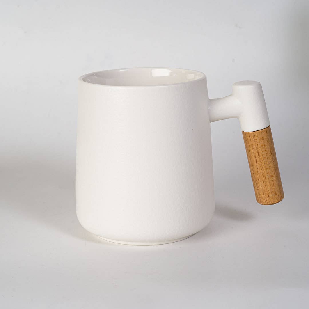 15oz Porcelain Tea Mug with Lid and Infuser | White
