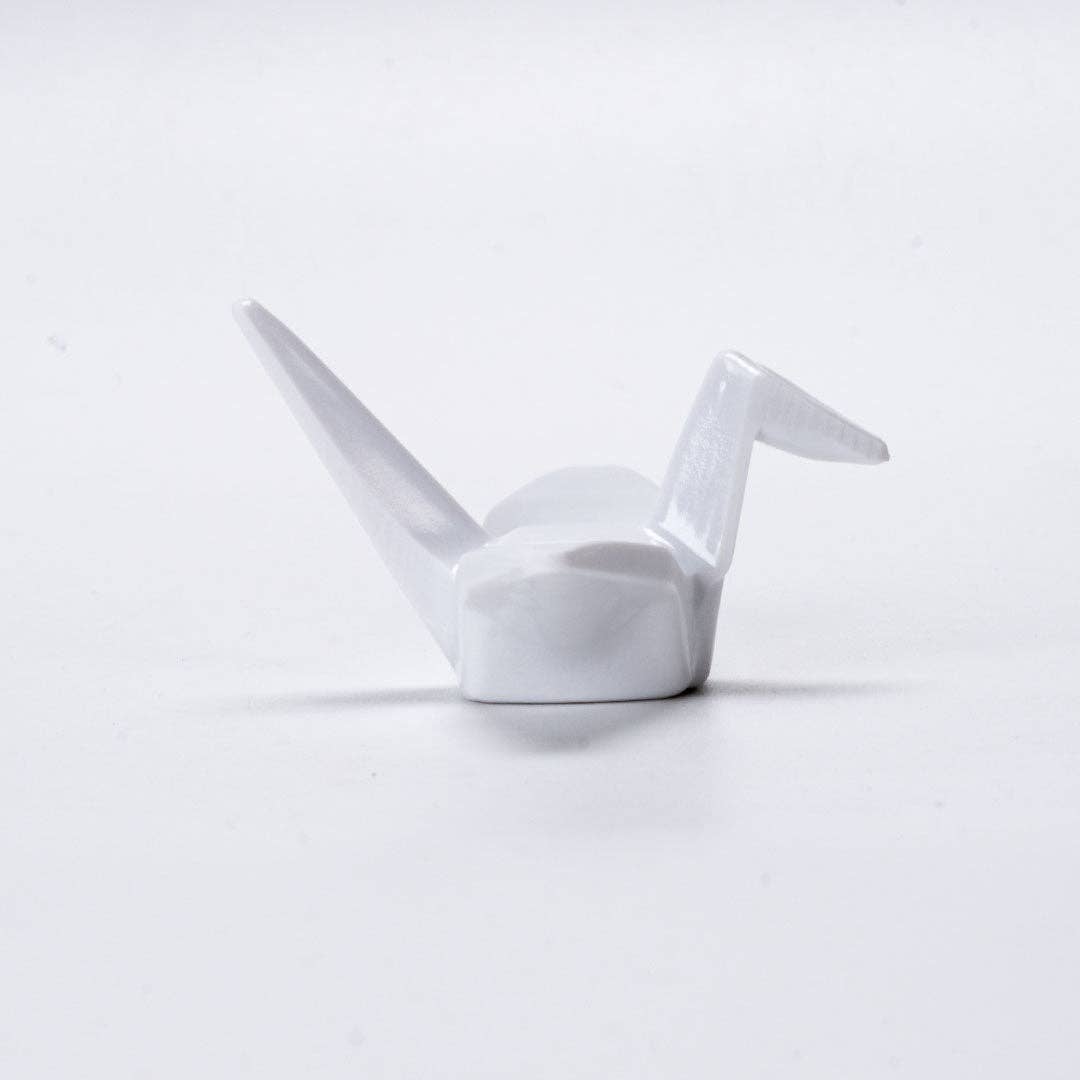 Origami Crane Resin Chopstick Rest – White