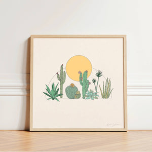 Cactus Sun Art Print | Hush Poppy Collection | Kaari Selven (OR)