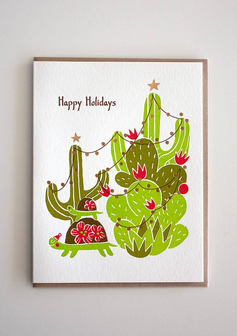 Holiday Desert Tortoises Card | Fugu Fugu Press (CA)
