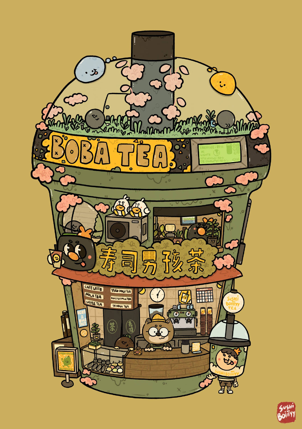 Boba Tea Mini Print | Sushiboiiiyy (Canada)