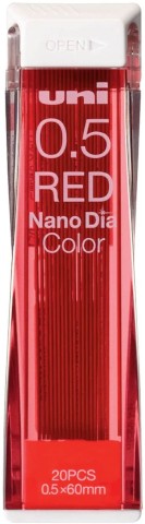 Nano Dia Mechanical Pencil Lead 0.5mm – Red | Uni (Japan)