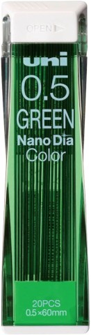 Nano Dia Mechanical Pencil Lead 0.5mm – Green | Uni (Japan)