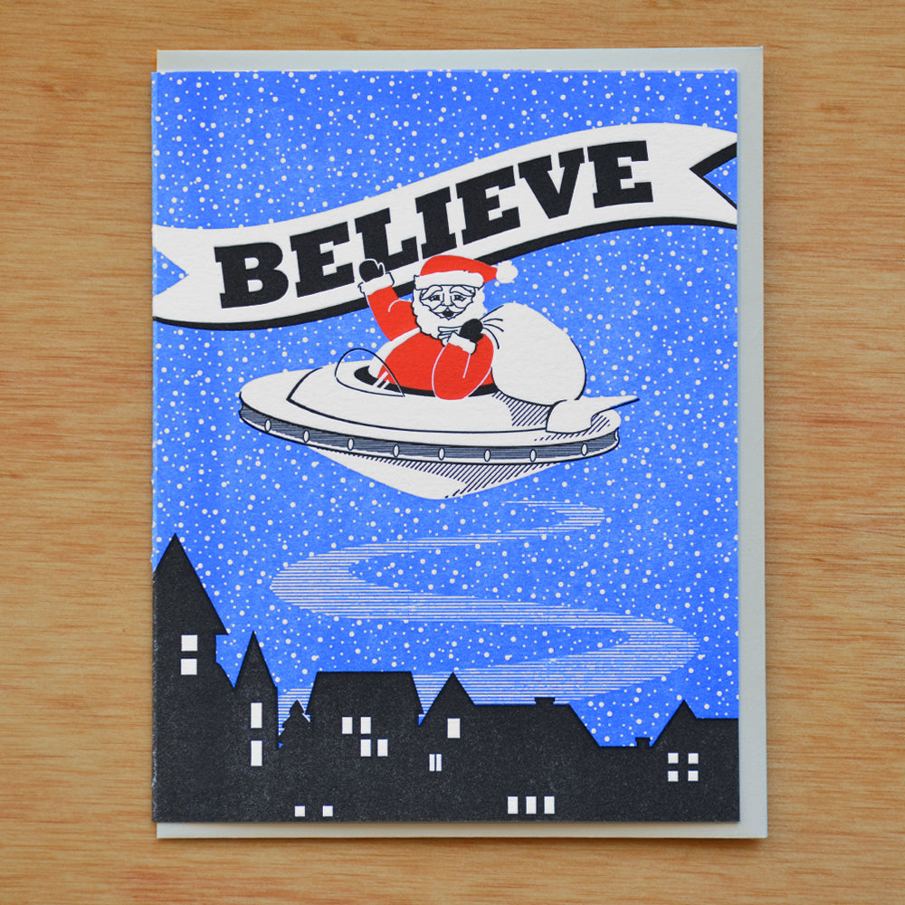 Believe Santa UFO Holiday Card | McBitterson's (IL)