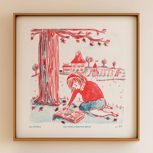 She Took A Reading Break Small Print | Jill Kittock (MN)