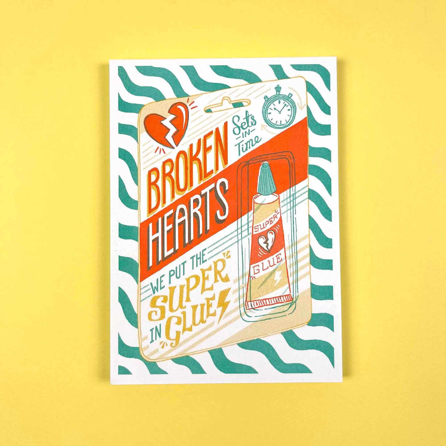 A5 Broken Hearts Risograph Print | Jacqueline Colley (UK)