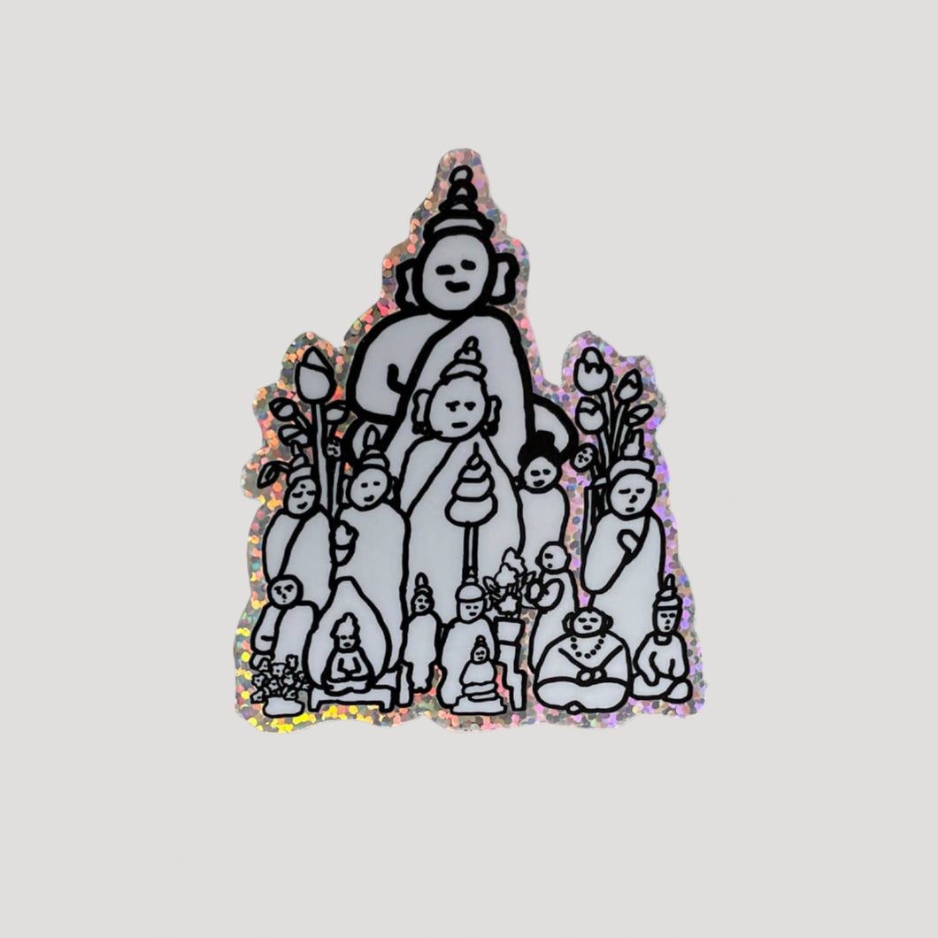 Thai Buddhas Glitter Vinyl Sticker | Oitama (CA)