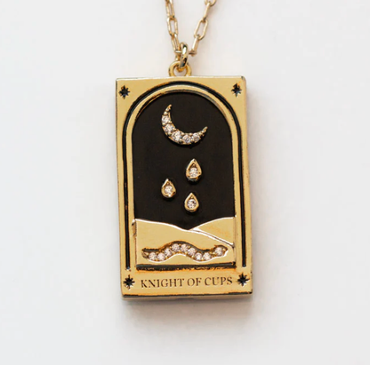 Tarot Card Necklace | Knight of Cups | 14K Gold/stainless steel | Christine Jehlickova (ONT)