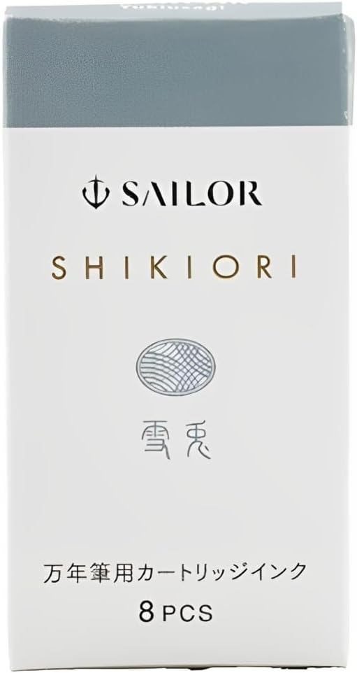 Shikiori Ink Cartridges for Sailor Fountain Pen | Yukiusagi – Snow Bunny Blue | 8 Pack | Sailor (Japan)
