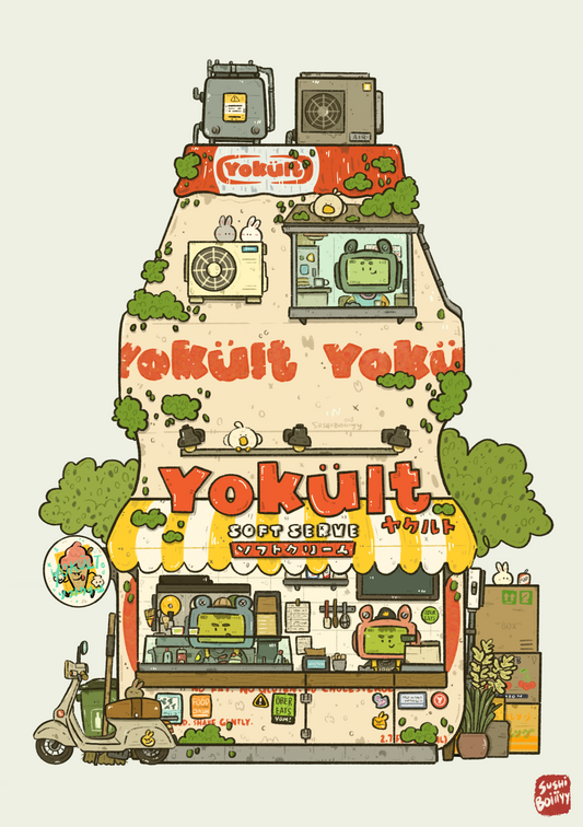 Yokult Soft Serve Postcard Mini Art Print | Sushiboiiiyy (CAN)