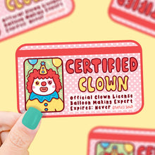 Load image into Gallery viewer, Certified Clown Card Vinyl Sticker | Turtle&#39;s Soup (AZ)
