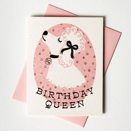 Birthday Queen Dog Risograph Card | Bromstad Printing Co. (VA)