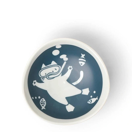 Cat Life Series Ceramic Bowl | Scuba | Kanesada (Japan)