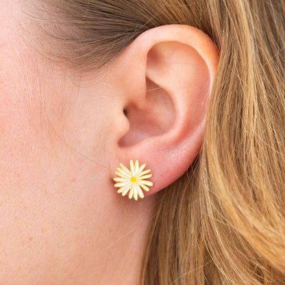 18k Gold Daisy Enamel Earrings | Jenny Lemons (CA)